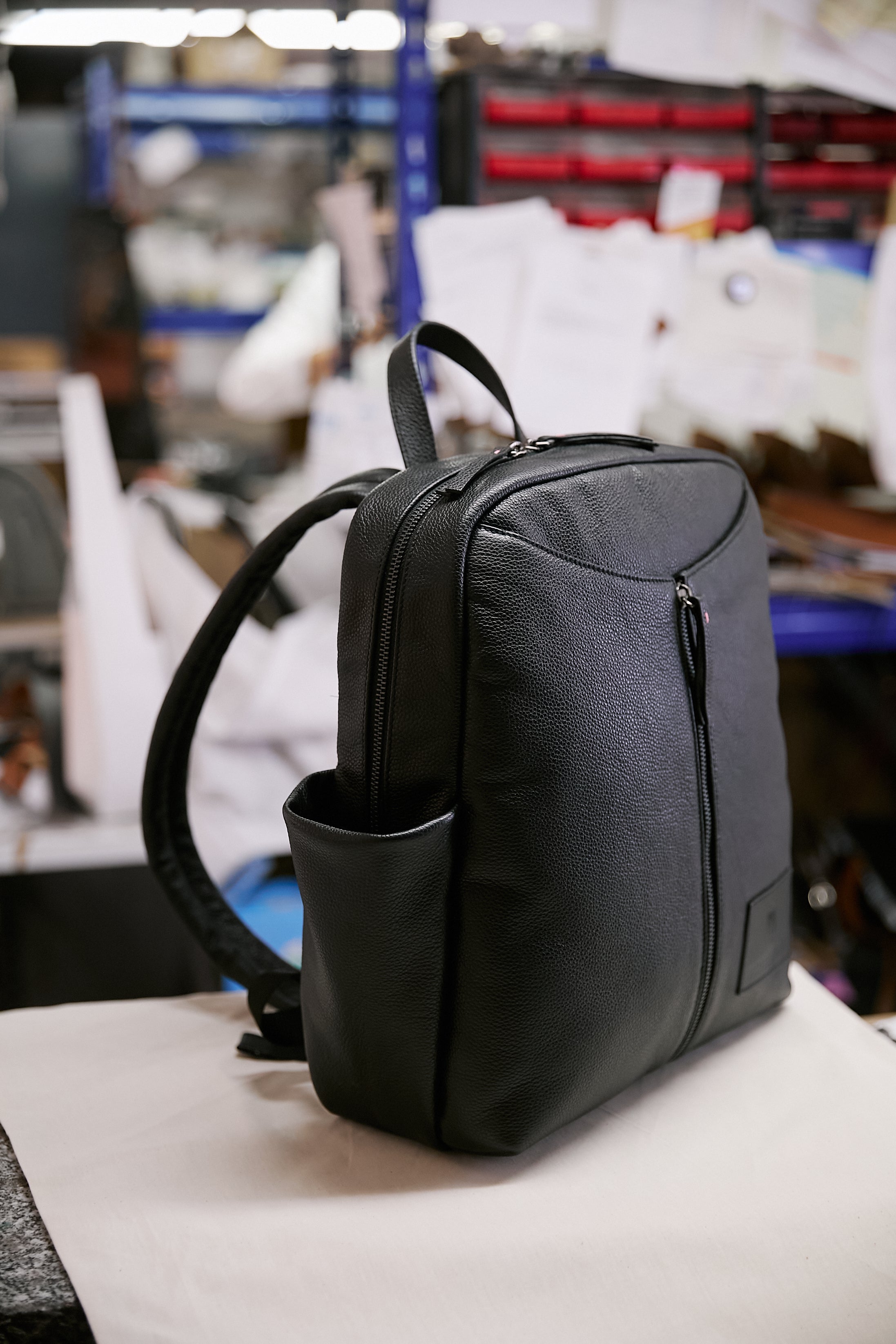 The Padelsmith Bag, finished, on the workbench